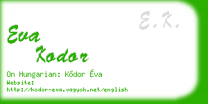 eva kodor business card