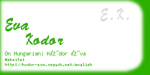 eva kodor business card